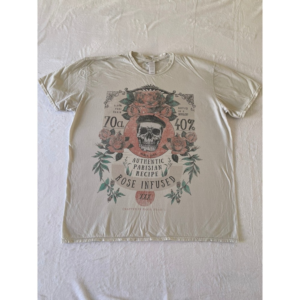 Project Social T Urban Outfitters Skull Rose Parisian Recipe Graphic Tee OS